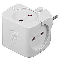 Разветвитель (Тройник) без заземления квадрат ЭРА SP-4-W 4-м 16А 3500Вт белый картинка 